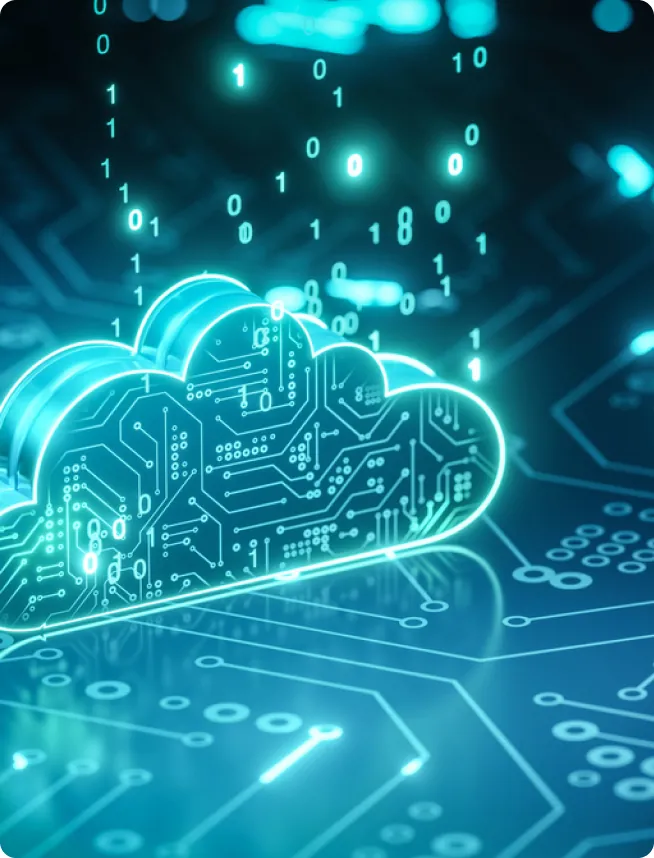 Cloud architecture & deployment technology illustration